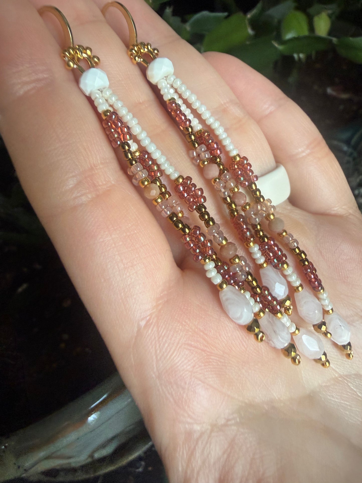 Rose quartz white turquoise