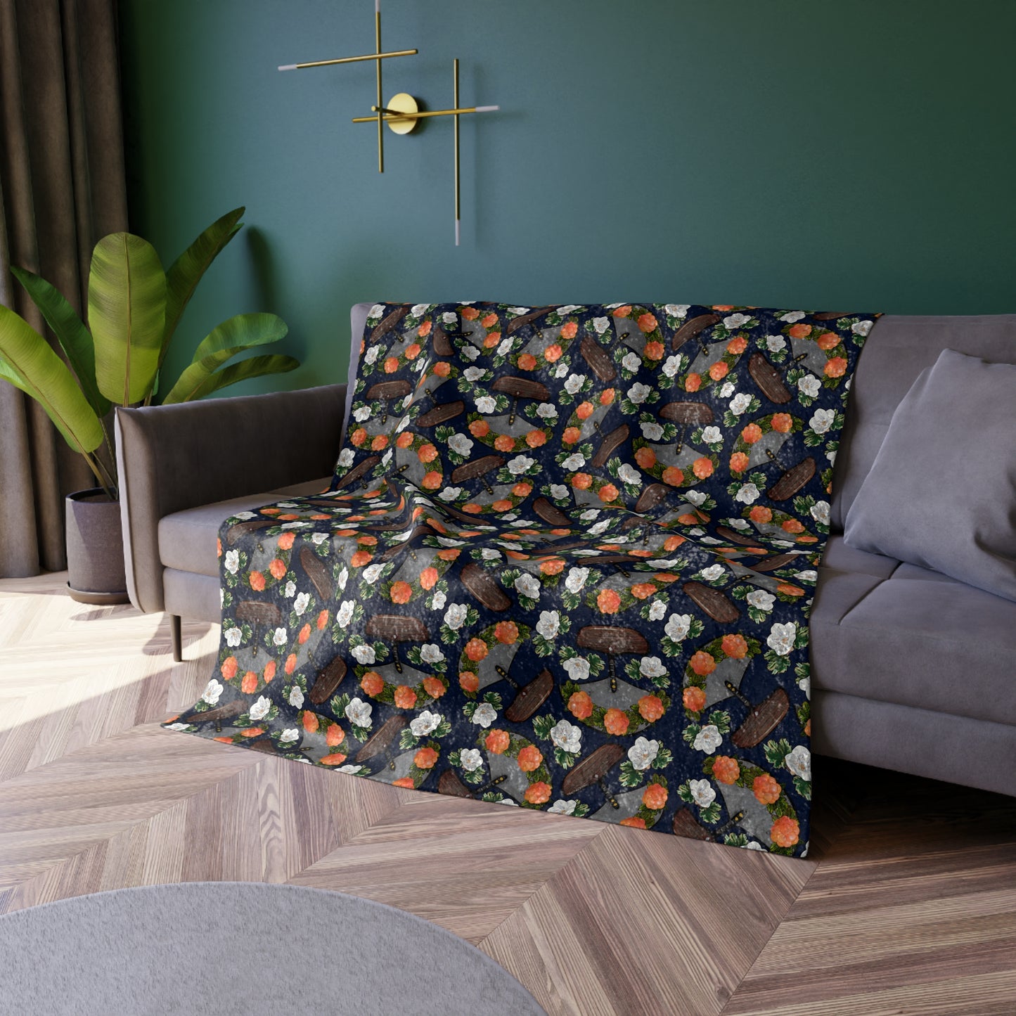 Cozy Crushed Velvet Blanket with Floral Design - Perfect Gift for Home Decor