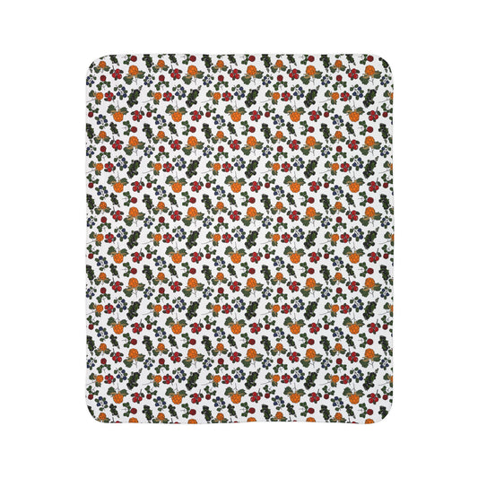 Cozy Floral Fleece Sherpa Blanket - Perfect for Fall and Winter