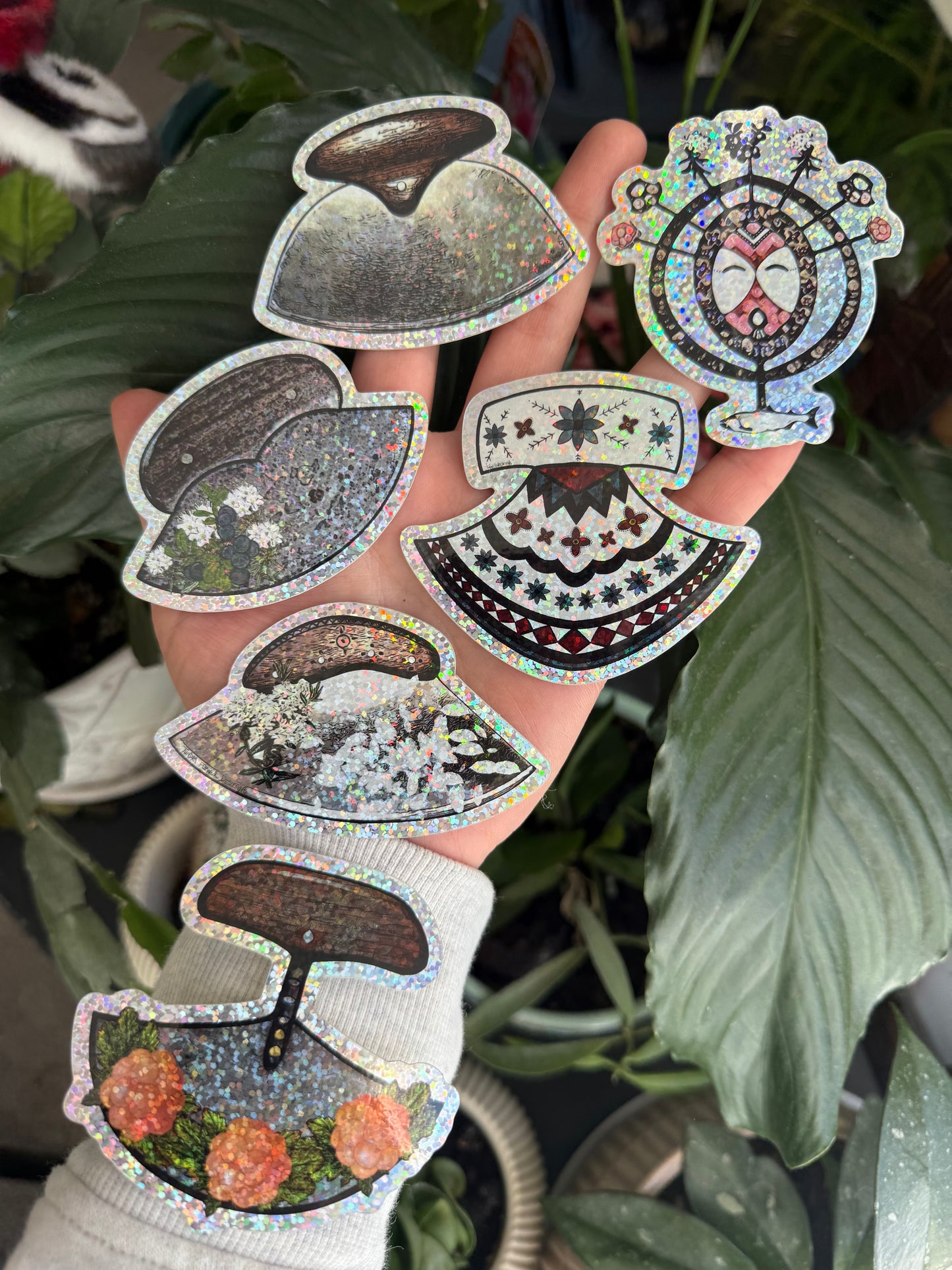 Six glitter sticker set