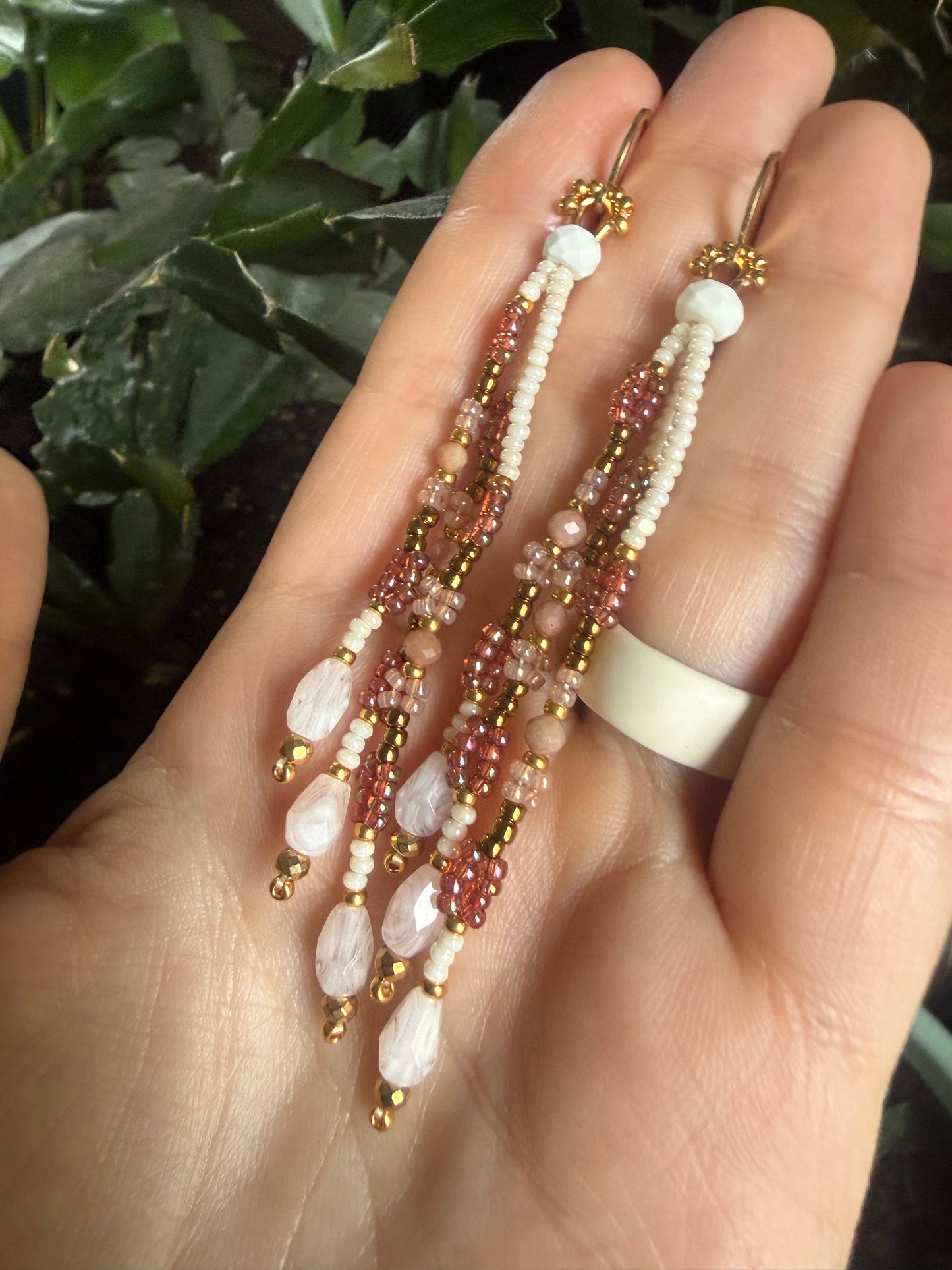 Rose quartz white turquoise